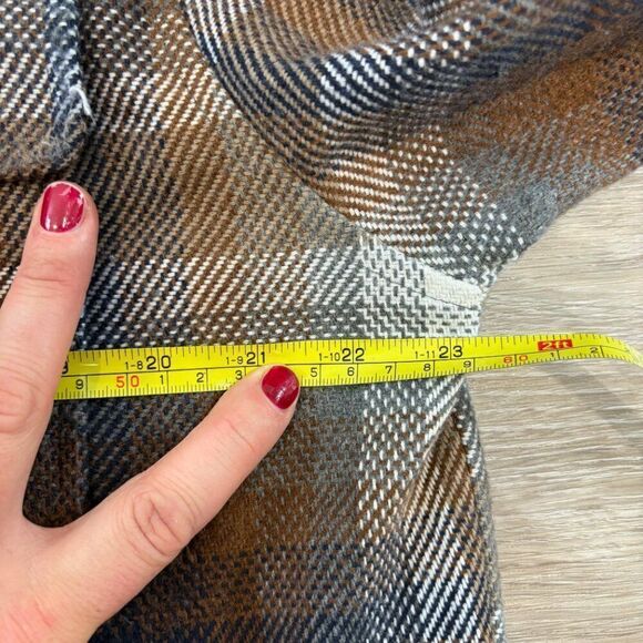 Boston Traders Brown Herringbone Plaid Overshirt Heavy Weight Shirt sz L - Picture 5 of 11